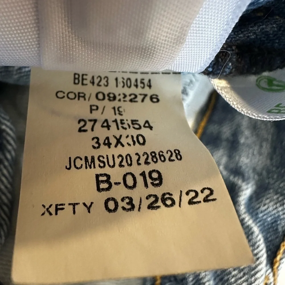 J. Crew Y2K style Classic Straight Jeans 34x30 Re-Imagined Medium Wash Baggy